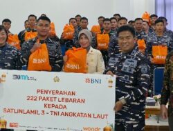 Jelang Hari Raya Idul Fitri 1446 H/2025 M, Satlinlamil 3 Bersinergi Dengan Bank Negara Indonesia Serahkan Paket Lebaran