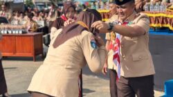 Danlanal Dabo Singkep Pimpin Upacara Hari Pramuka Ke-64 di Lapangan Implasemen Dabo