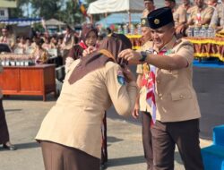 Danlanal Dabo Singkep Pimpin Upacara Hari Pramuka Ke-64 di Lapangan Implasemen Dabo