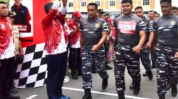 Prajurit Lanal Bintan Turut Ramaikan Gerak Jalan 17 KM di Tanjungpinang