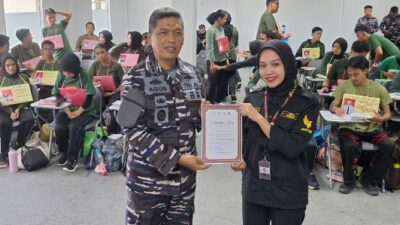 Danlanal Bintan Sebagai Narasumber Bela Negara Mahasiswa Politeknik Bintan